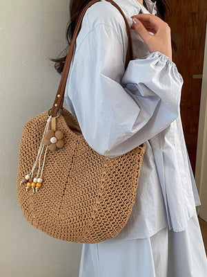 shoulder bag featuring chevron in Brown with Polyester Imported Size &amp texture