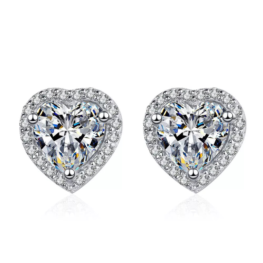925 sterling silver,Moissanite Carat weight: 2ct Care instructions: Avoid wearin earrings in clear with fitted silhouette