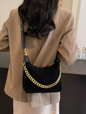 Black with Chain Detail Crossbody Bag
