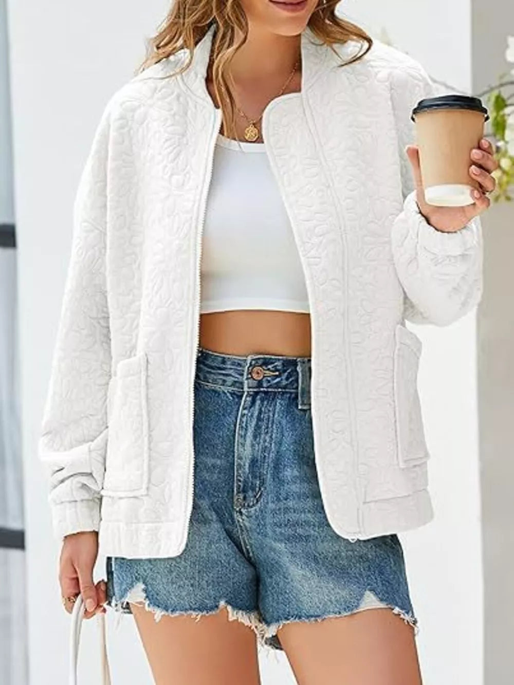 quilted jacket in Caramel