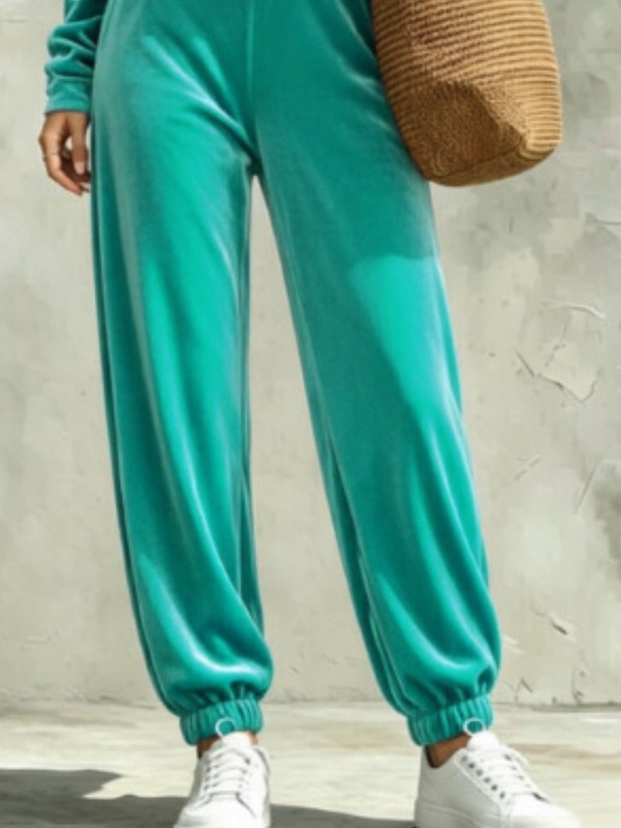 Sky Blue relaxed lounge set with cowl neck