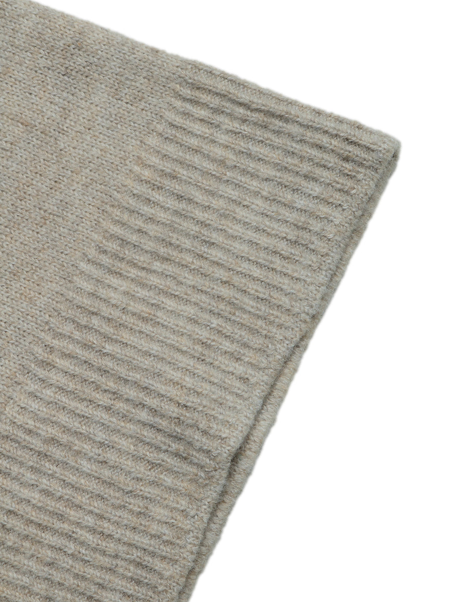 Beige relaxed crewneck sweater with crew neck