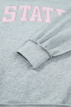sweatshirt in light gray with oversized and hip-length