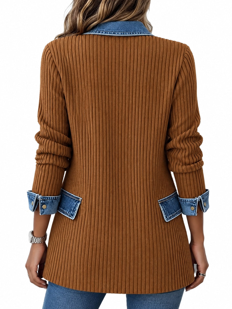cardigan in Pink with pocketed and tunic-length