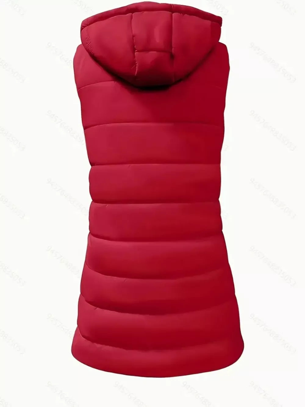 casual puffer vest in Black with hooded