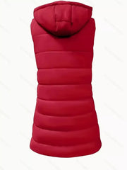 casual puffer vest in Black with hooded