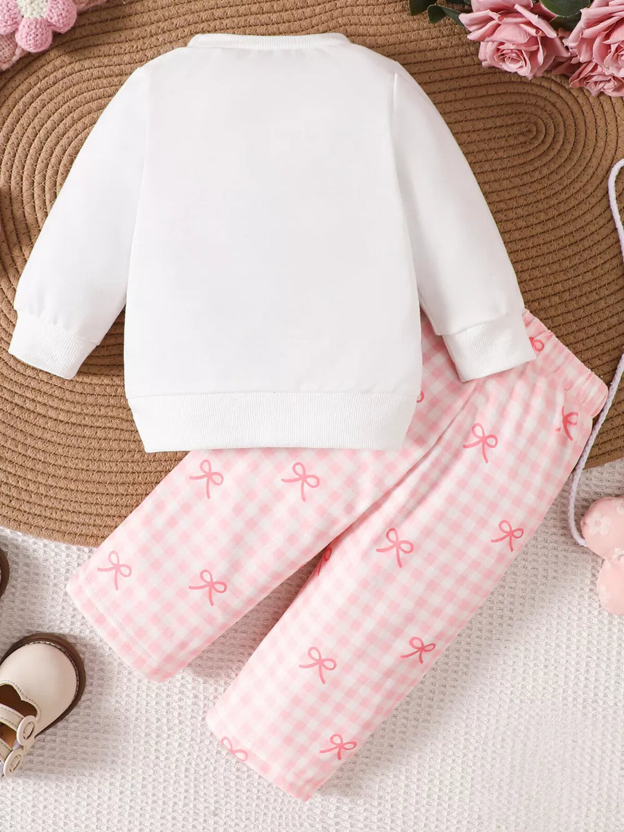 Children's Bow Long Sleeve Top And Pants Set option 7