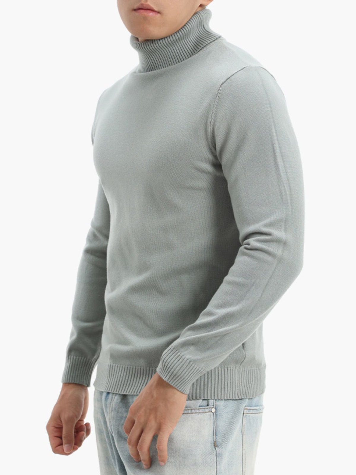 95%polyester,5%spandex Care instructions: Machine wash cold turtleneck sweater in White with slim silhouette