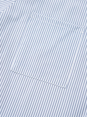 Blue and white striped shirt with a chest pocket
