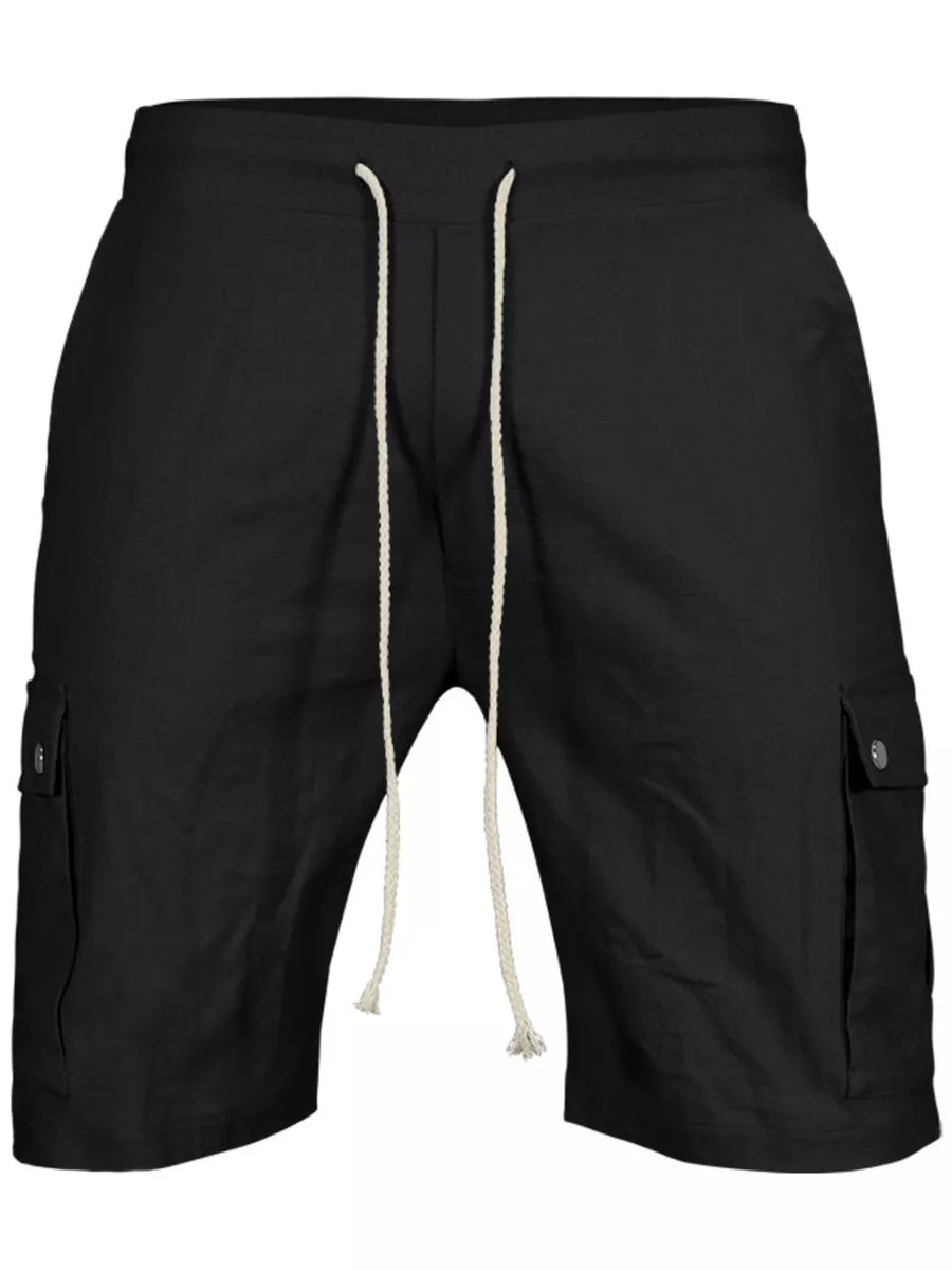 Men's Full Size Drawstring Casual Cargo Shorts in Light Gray, view 13