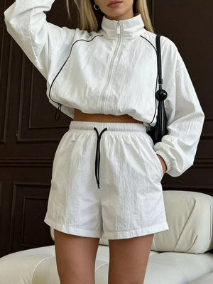 Sky Blue Zip-up Long-sleeve Jacket