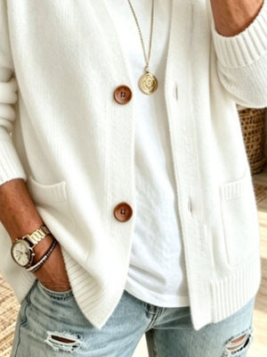 100% polyester Care instructions: Machine wash cold cardigan in Khaki with relaxed silhouette