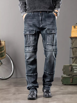 Men S Vintage Wash Cargo Jeans in Dark