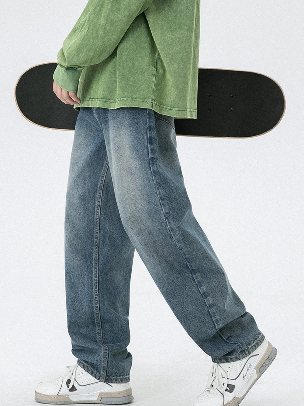 Black Men S Vintage Wash Relaxed Fit Jeans