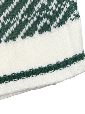 Geometric Patterned Collared Sweater in Green, view 13