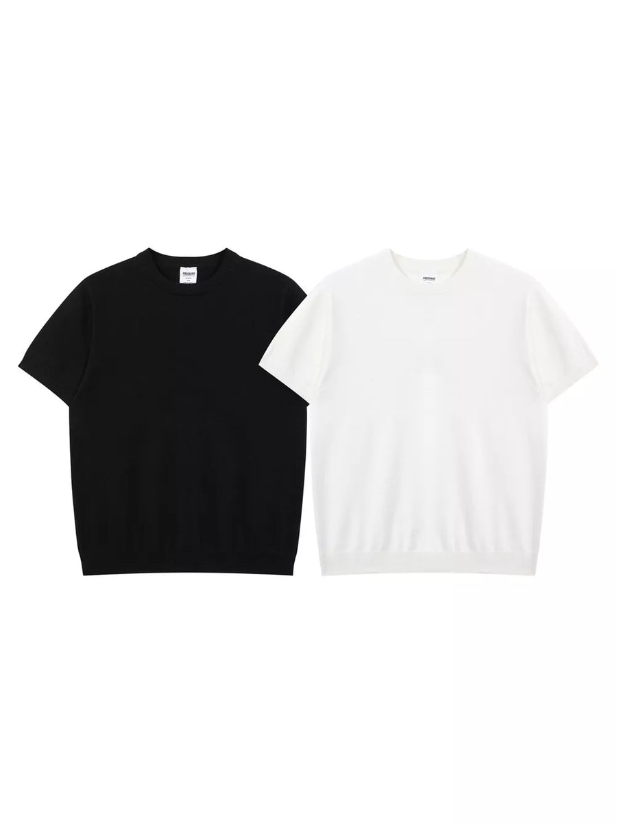 Black with Men's Classic Short Sleeve Knit Top in Black
