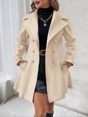100% polyester Care instructions: Machine wash cold peplum coat in Red with A-line silhouette