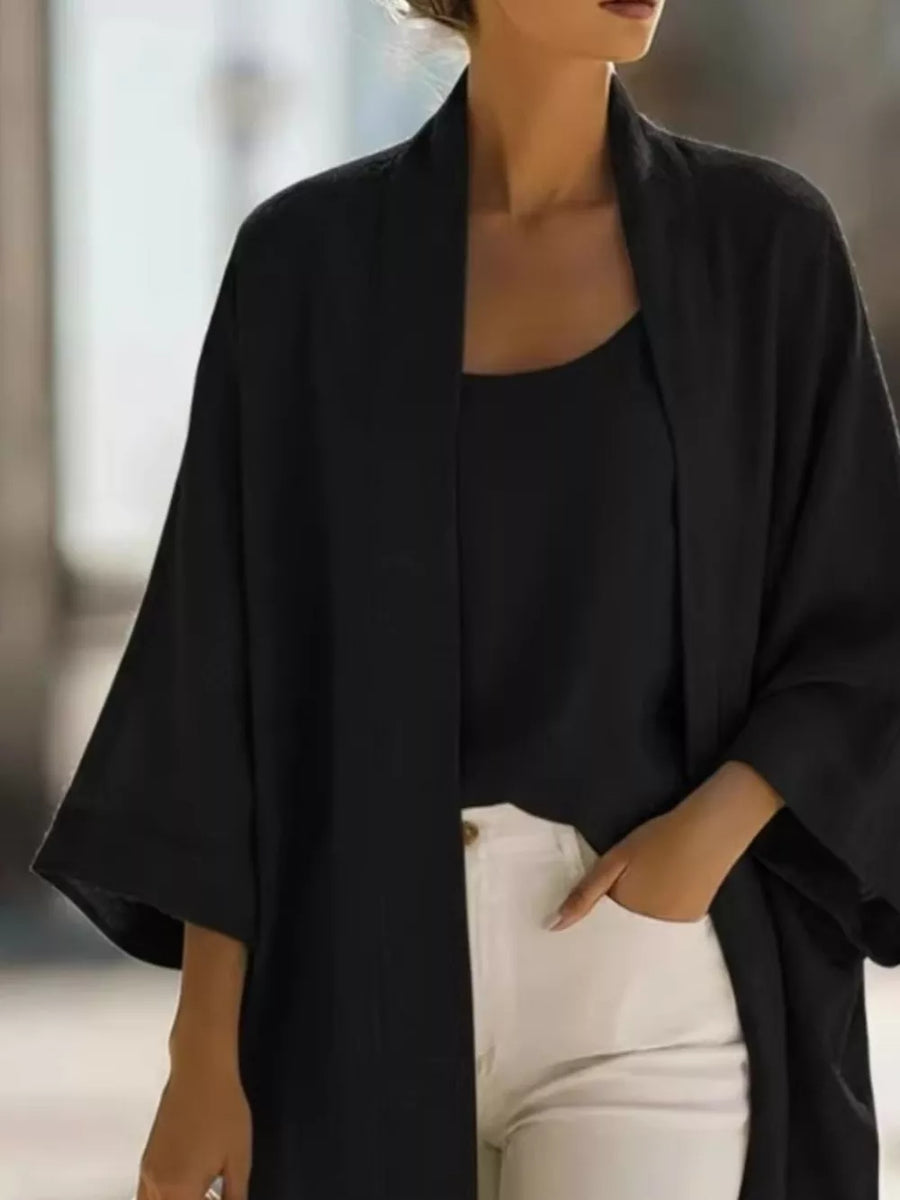 Sky Blue relaxed cardigan with scoop neck