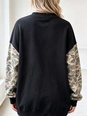 tan relaxed sweatshirt with crew neck