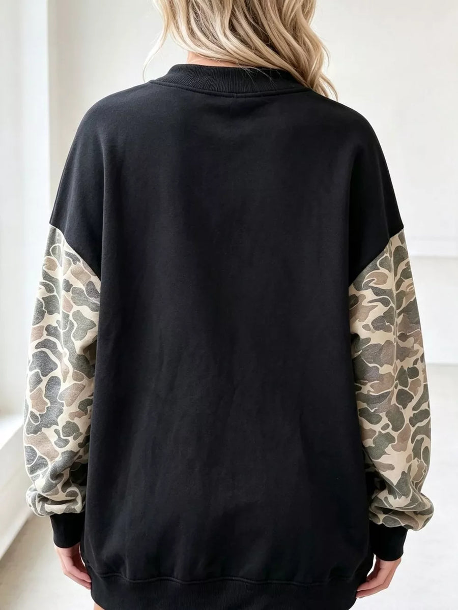 tan relaxed sweatshirt with crew neck