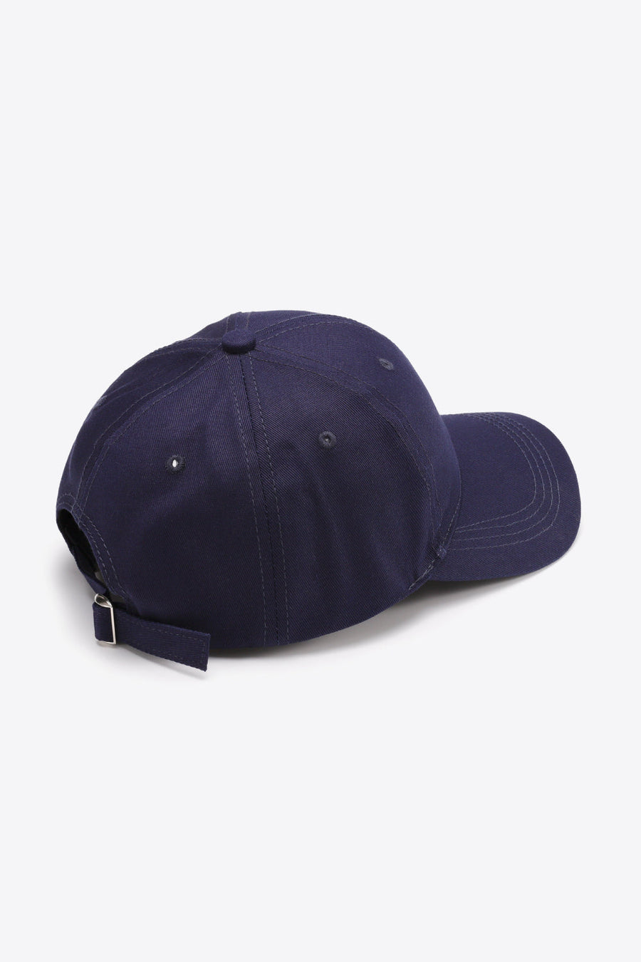 Navy cotton twill baseball cap with adjustable strap