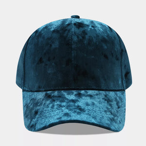 Velvet Imported Size &amp cap in Peacock Green with fitted silhouette