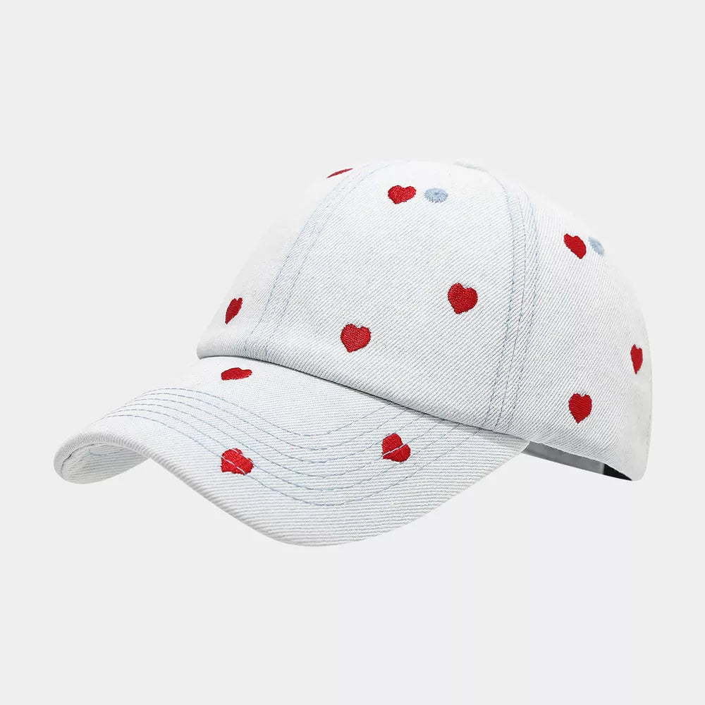 cap in Dark with heart and embroidered
