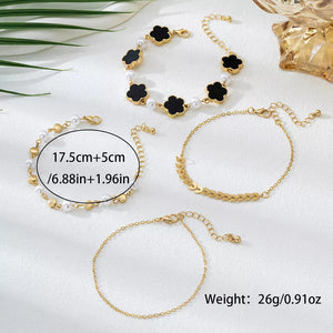 bracelet in black with geometric and adjustable length