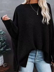 modern pullover sweater in Burgundy with boat neck