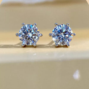 earrings in clear with moissanite stone and 0.4 inches