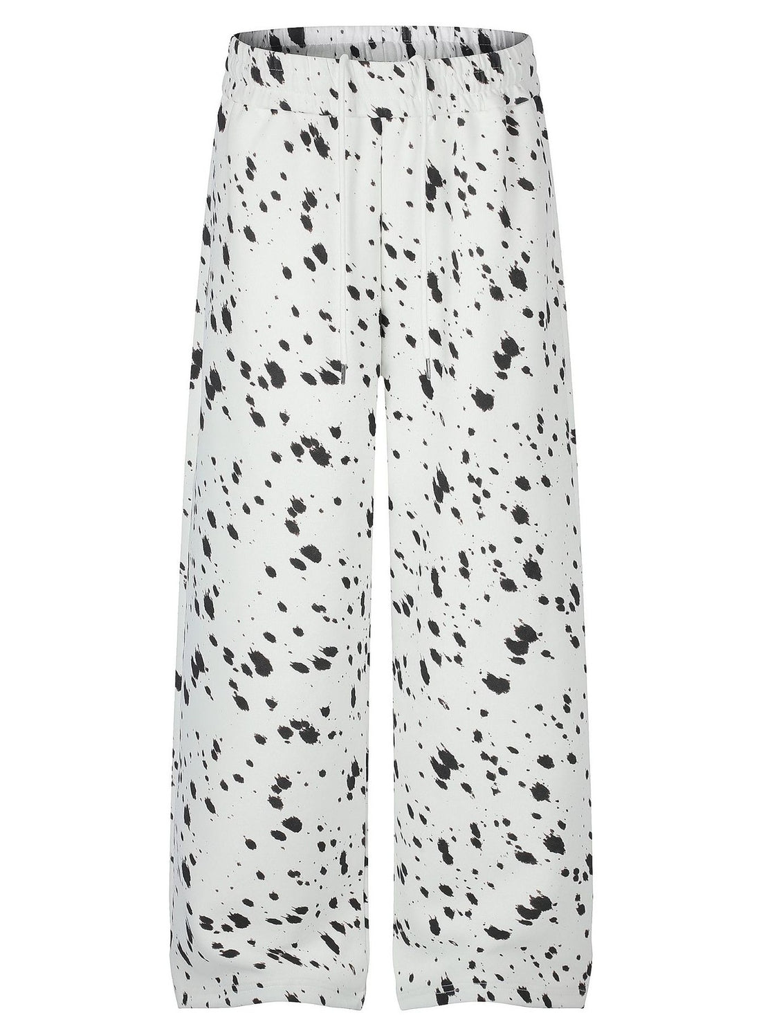 wide-leg pants in white featuring elastic waist and wide-leg fit