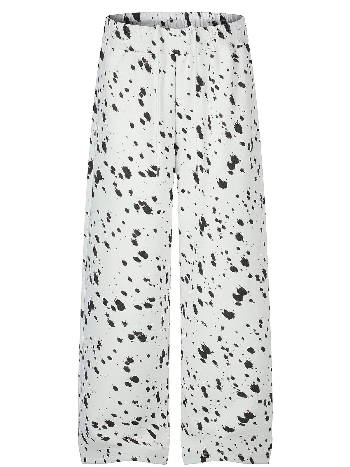 wide-leg pants in white featuring elastic waist and wide-leg fit