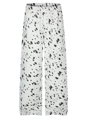 wide-leg pants in white featuring elastic waist and wide-leg fit