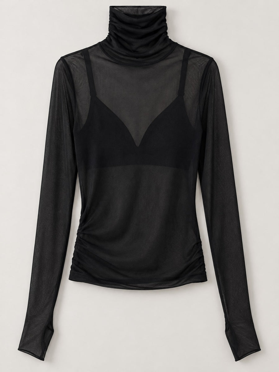charcoal t-shirt with hip-length and pullover