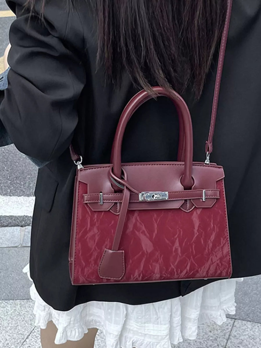 Textured Leather Top-handle Handbag option 8