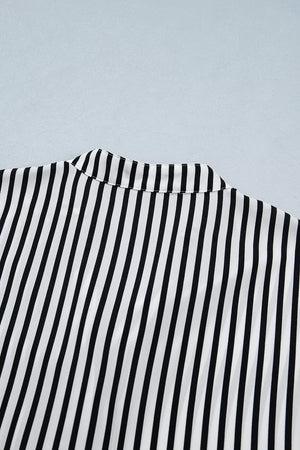 Striped Half Sleeve Button-up Shirt option 10