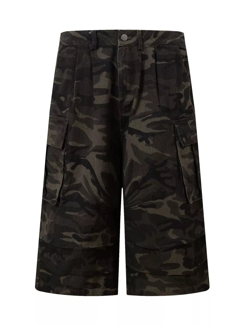 capris in dark olive green featuring pocketed and wide-leg fit