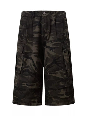 capris in dark olive green featuring pocketed and wide-leg fit