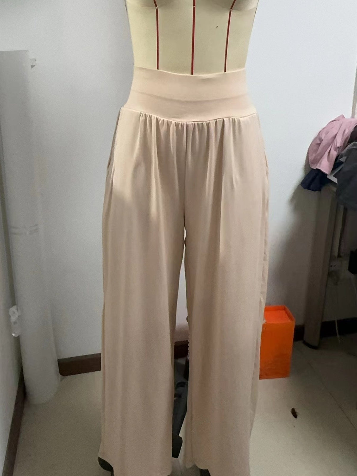 Pocketed High-Waisted Wide-Leg Pants