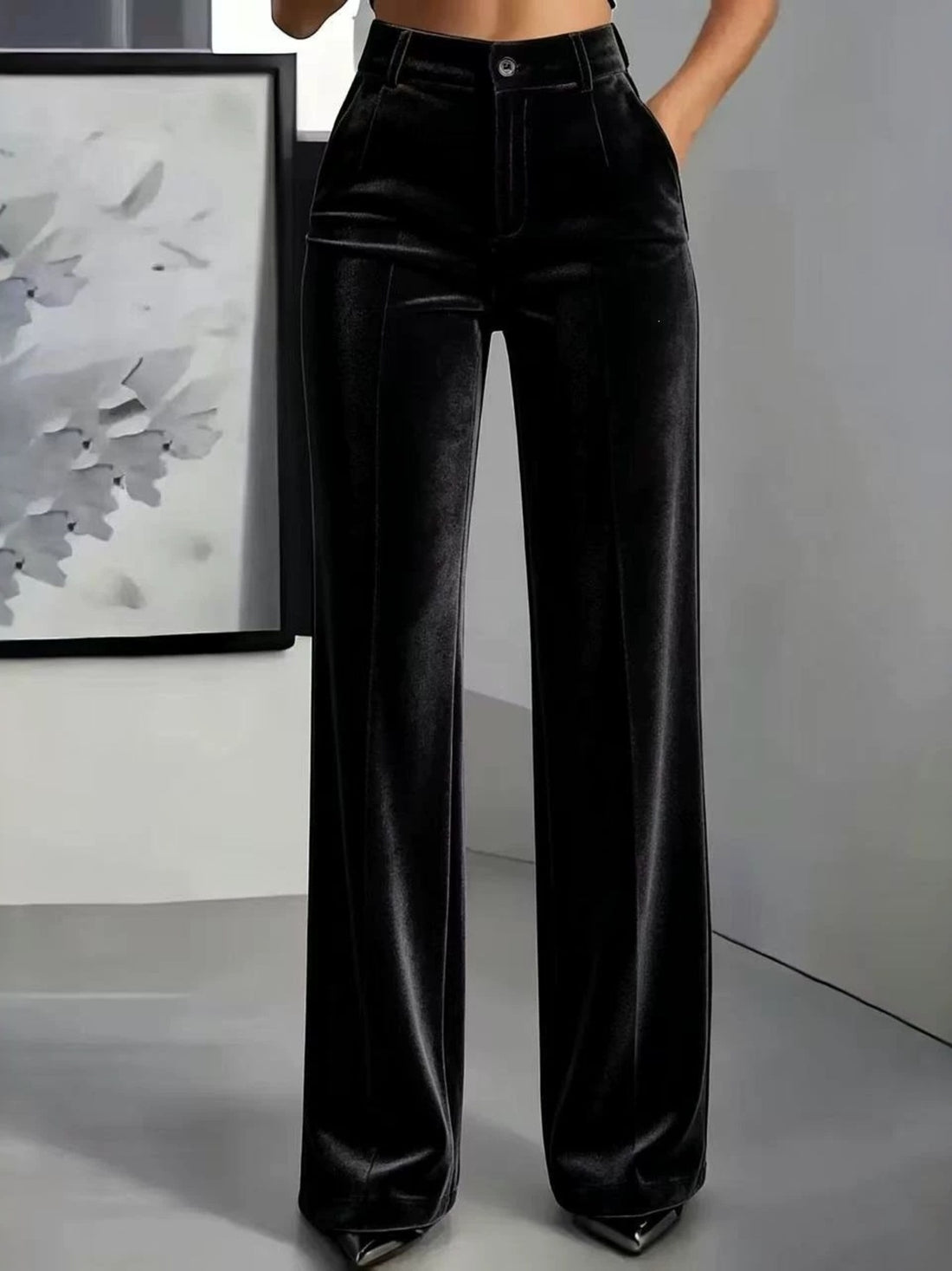 100% polyester Care instructions: Machine wash cold wide-leg pants in Navy with wide-leg silhouette