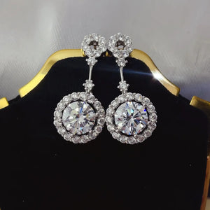 White earrings with dangle and post-back