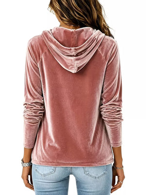 glam pullover hoodie in Pink with hooded