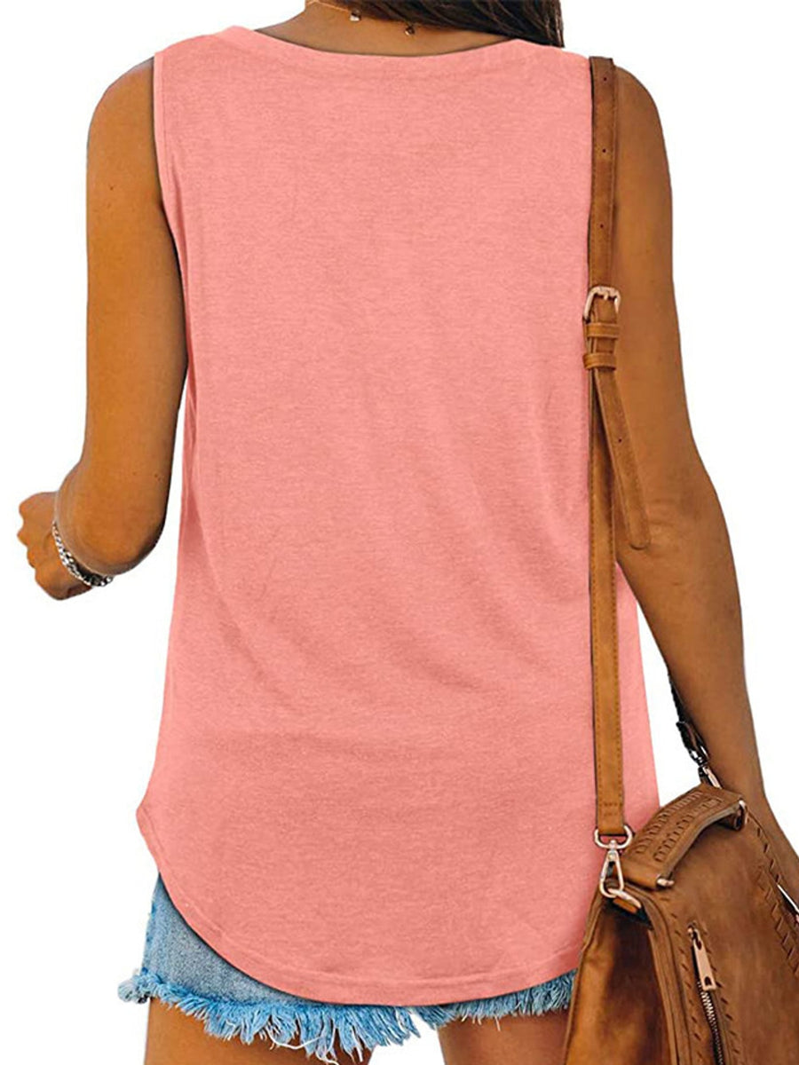 minimalist tank top in Gray with v-neck