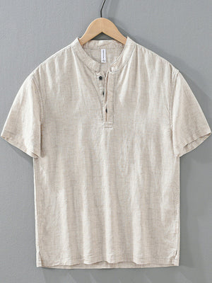 Black Men's Plus Size Casual Short Sleeve Shirt
