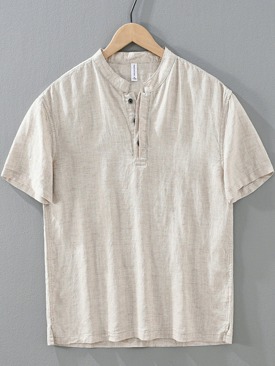 Black Men's Plus Size Casual Short Sleeve Shirt