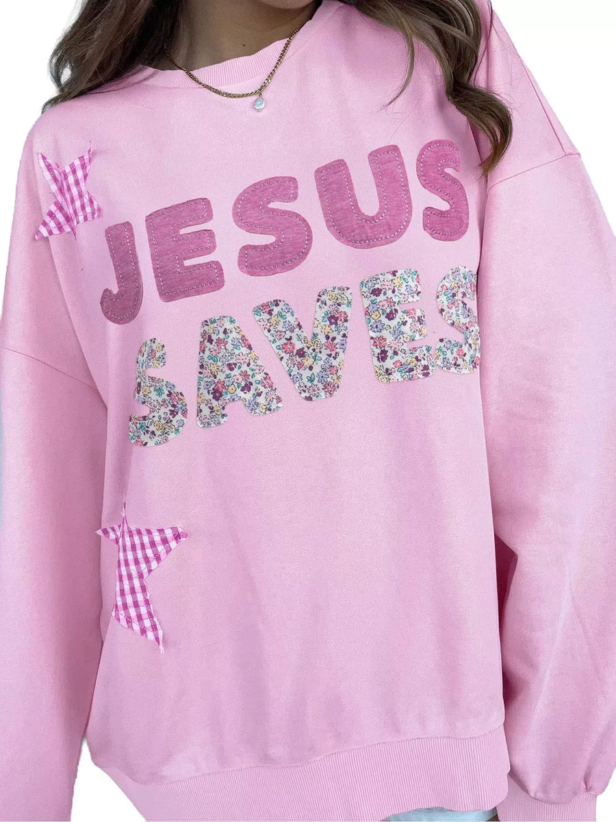 65% polyester, 35% cotton Care instructions: Machine wash cold sweatshirt in Pink with oversized silhouette
