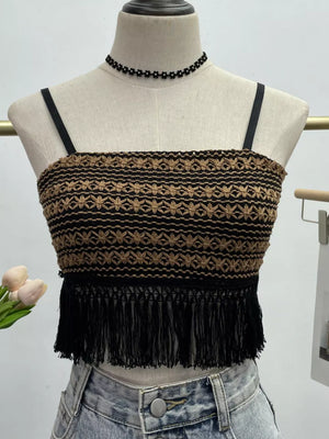Fringe Knit Cami in Apricot