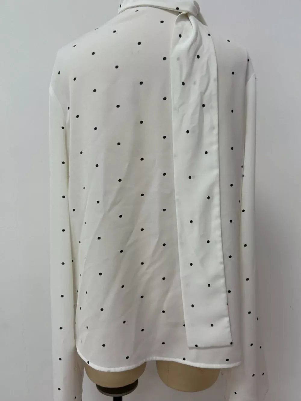 ivory relaxed blouse with scarf neck