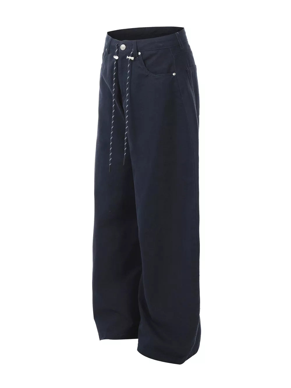 Men's Wide Leg Drawstring Pants in Blue