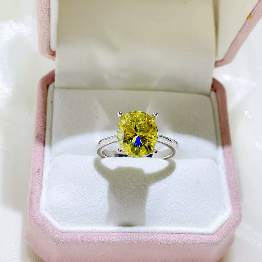 Oval Solitaire 0.5 Carat Moissanite Sterling Silver Ring option 3